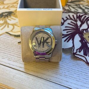 Michael Kors Silver Crystal-Embellished Watch